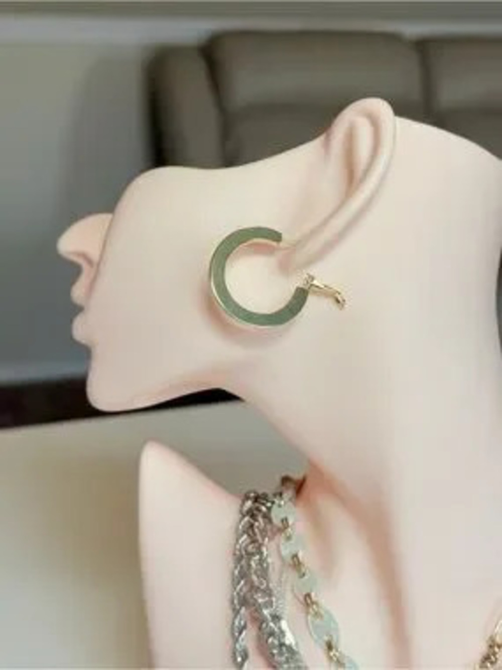 Gold-Tone Open Circle Hoop Earrings